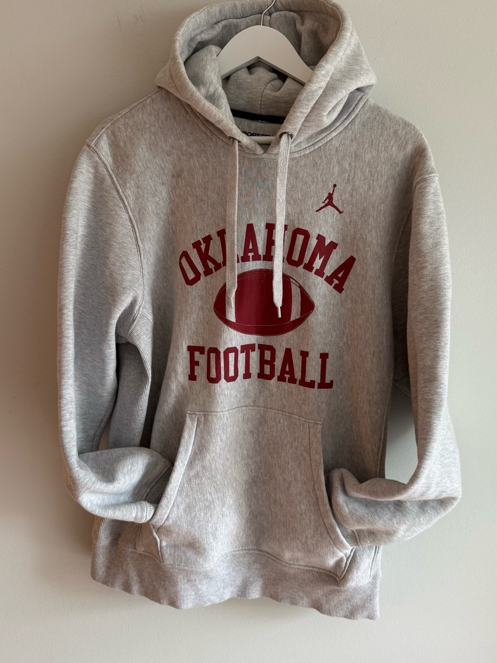 SPORT-TEK Unisex OKLAHOMA FOOTBALL Heavyweight Pullover Hooded Sweatshirt SZ L